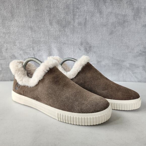 Timberland Shoes Womens Size 10 Slip on Suede Leather Faux Fur Lined Skyla Bay - Picture 2 of 11